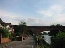 Looking south on River Road.
Part of Gaiety Row on the left.
Brunel's famous brick railway bridge across the Thames.
Boats moored on the river.