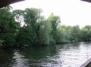 Looking north along the River Thames to Maidenhead Bridge. Trees on Guards Club Island on the left.