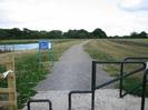 Gravel cycle path with entry barriers.
Jubilee River information sign.