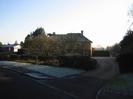 Priory Cottage.
Large Magnolia trees.
Frost on grass.
Part of Wellbank visible on the left.