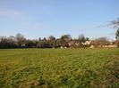 Field, with distant trees and houses.