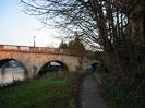 Footpath under Maidenhead Bridge.
Trees on the right.