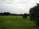 Rough grass area with playing field beyond.