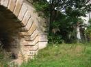 Eastern end of Maidenhead Bridge.
Part of derelict house visible on the right.
Grassy area with small trees.