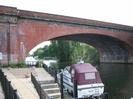 The Sounding Arch: the flattest brick bridge ever built.
Designed by Isambard Kingdom Brunel to carry the Great Western Railway across the Thames at Maidenhead. (The bridge was later widened to carry four tracks).
Boat moored at landing stage.