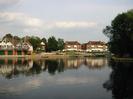 River Thames with Maidenhead Rowing Club building on the left and River Court flats on the right.
Trees at far right are on Guards Club Island.