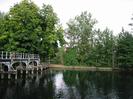 Guards Club Island, with ornamental footbridge connecting it to the Maidenhead bank of the river.