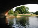 Looking through the Sounding Arch to grassy bank and trees on the Taplow bank.