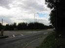 Road junction with trees and street-light.
Telephone poles.